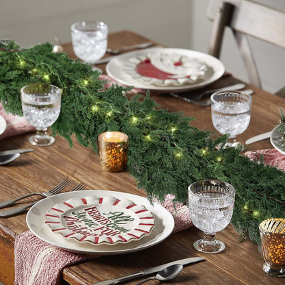 Merry Homegoods™ 9 FT Artificial Cedar Garlands, Real Touch Winter Cedar Pine Garland